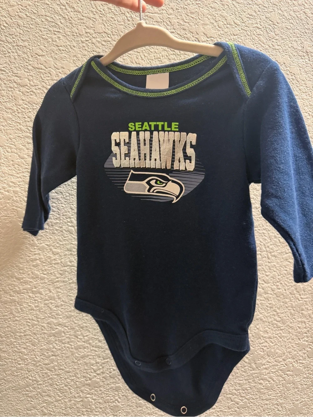 NFL Seattle Seahawks Gray & Navy Baby Bodysuit